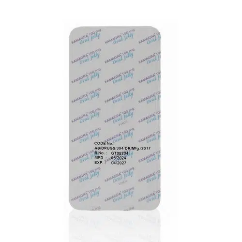 Kamagra Oral Jelly 100mg 單包果凍背面鋁箔設計
