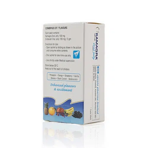 Kamagra Oral Jelly 外盒背面標籤資訊