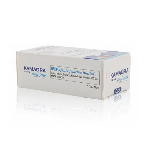 Kamagra Oral Jelly 果凍威而鋼盒裝側視圖
