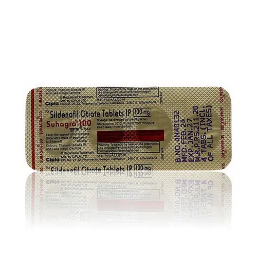 Suhagra-100藥錠鋁箔背面標示圖