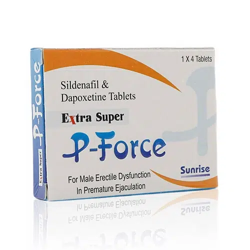 必利吉（藍P）Extra Super P-Force 雙效藥品藍白橘色外盒正面