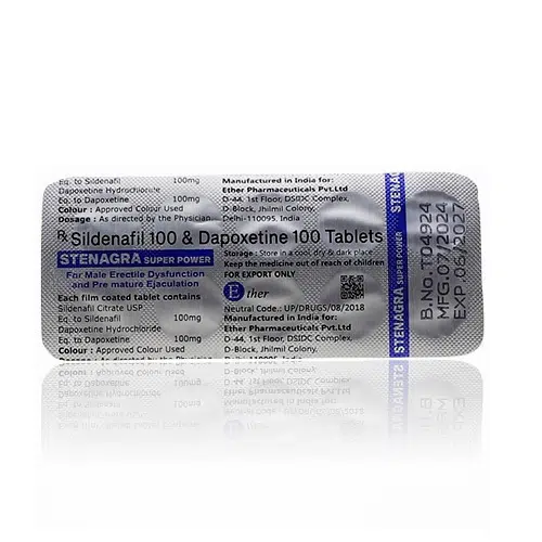 Stenagra Super Power 鋁箔藥片包裝