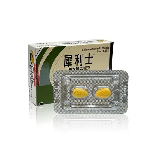 犀利士 Cialis 20mg 原廠外盒與黃色藥錠
