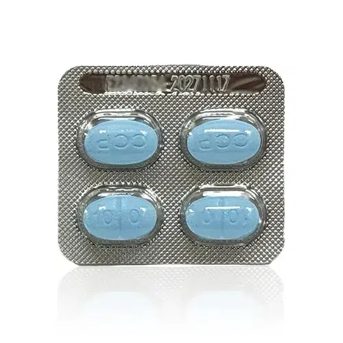 雄讚膜衣錠藍色藥丸正面照